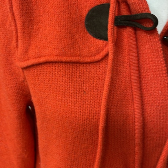 Ralph Lauren Orange Hooded Toggle Front lambswool blend Long Cardigan Size S - Picture 7 of 13